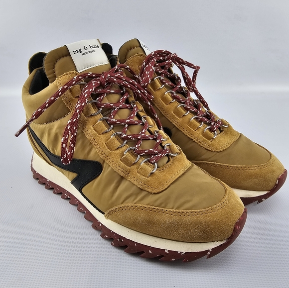 rag & bone Retro Hiker Mid Top Sneaker in Mustard Women's 38.5 or 8.5 - Picture 2 of 11